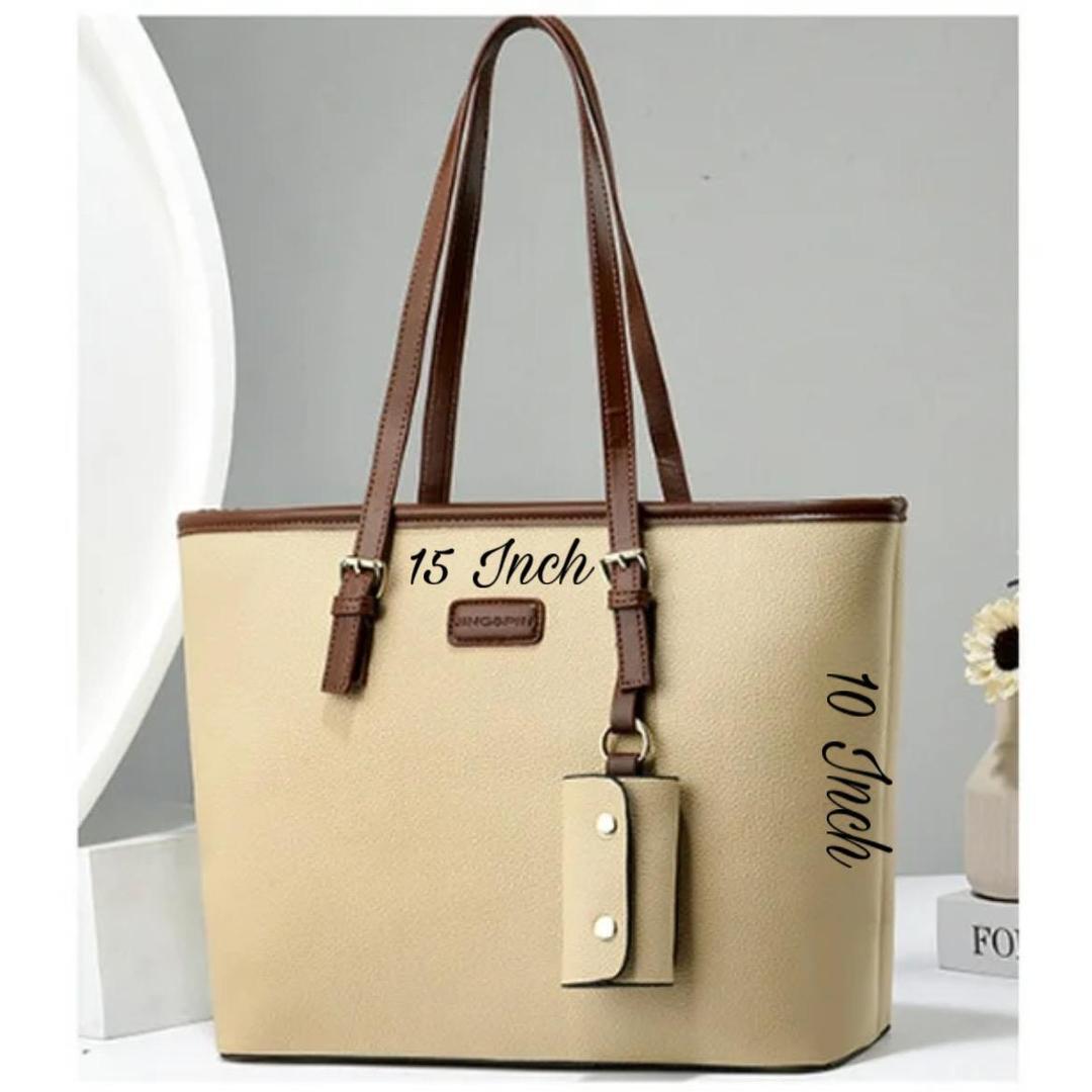 Leather Plain Shoulder Bag