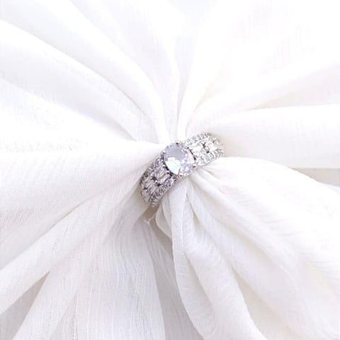 Silver Plated Crystal Ring