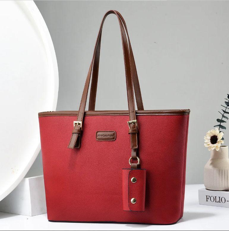 Leather Plain Shoulder Bag