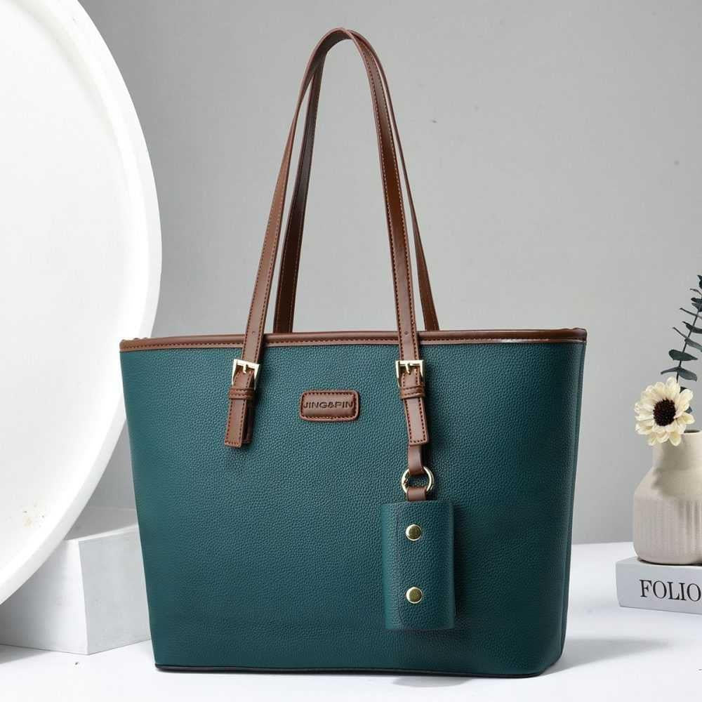 Leather Plain Shoulder Bag