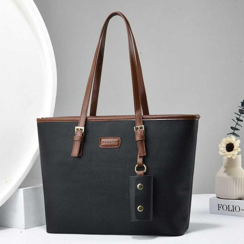 Leather Plain Shoulder Bag