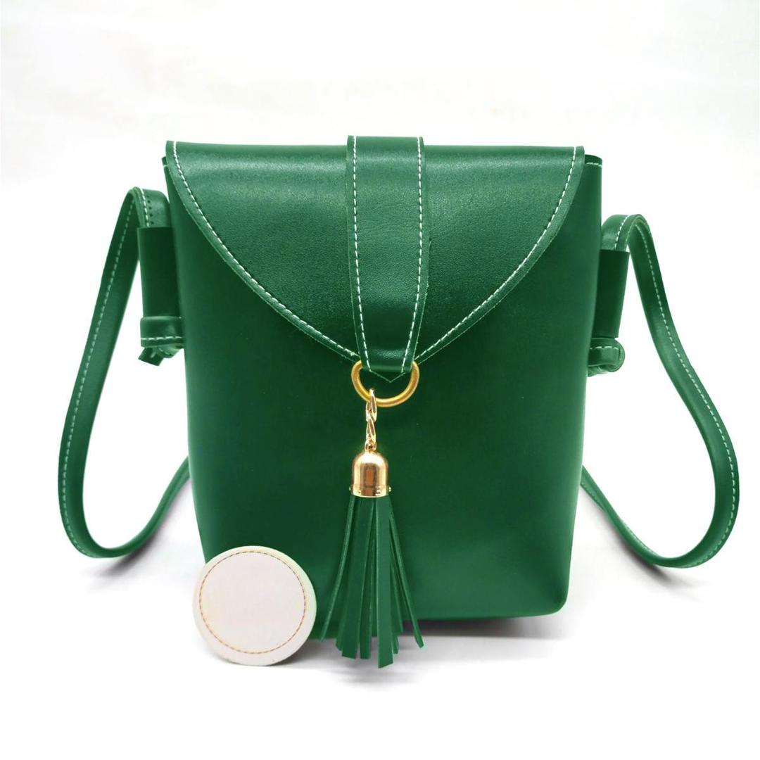 Leather Plain Shoulder Bag