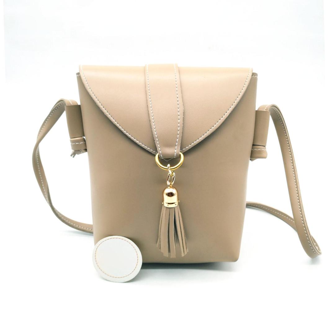 Leather Plain Shoulder Bag