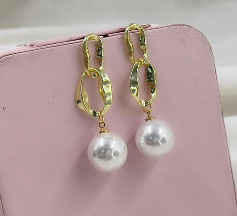 Pearl Drop Chain Earrings