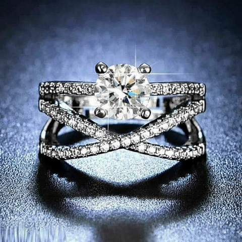Layered diamond ring