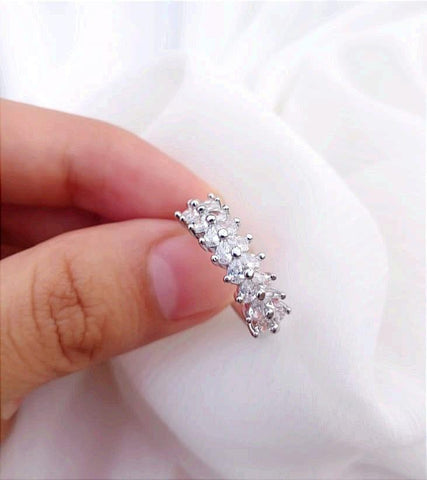 Silver Plated Crystal Ring