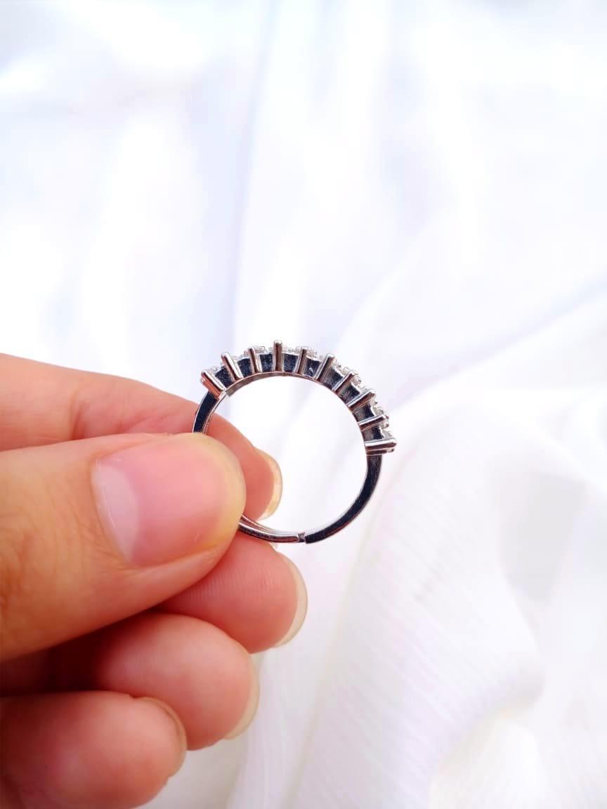 Silver Plated Crystal Ring