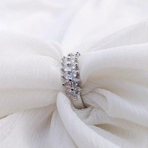 Silver Plated Crystal Ring