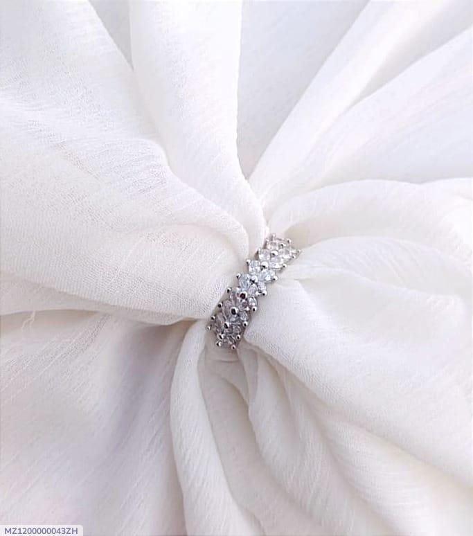 Silver Plated Crystal Ring