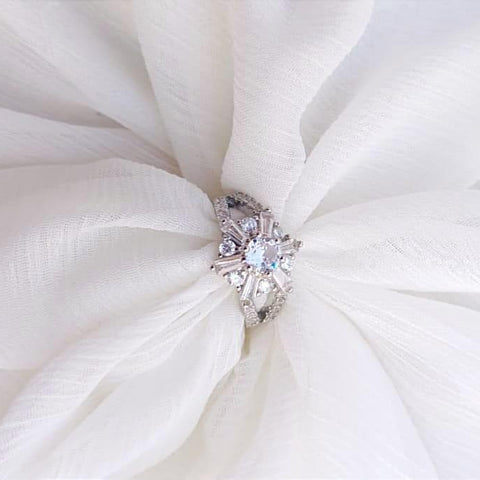 Silver Plated Crystal Ring